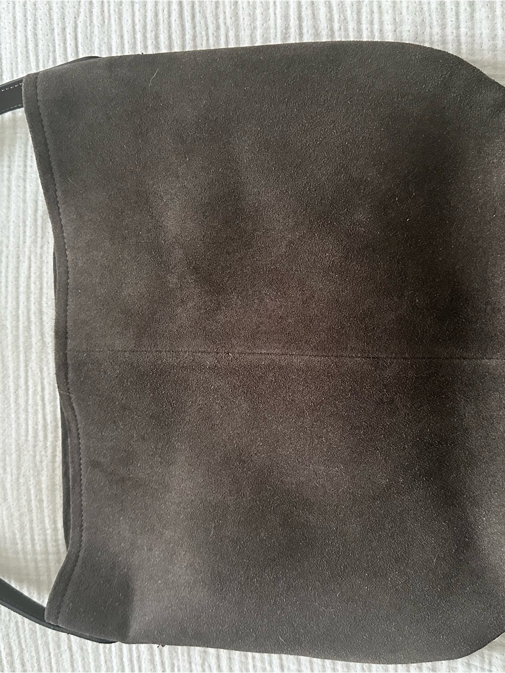 Simons Dark Brown Suede Shoulder Bag - Picture 2 of 5